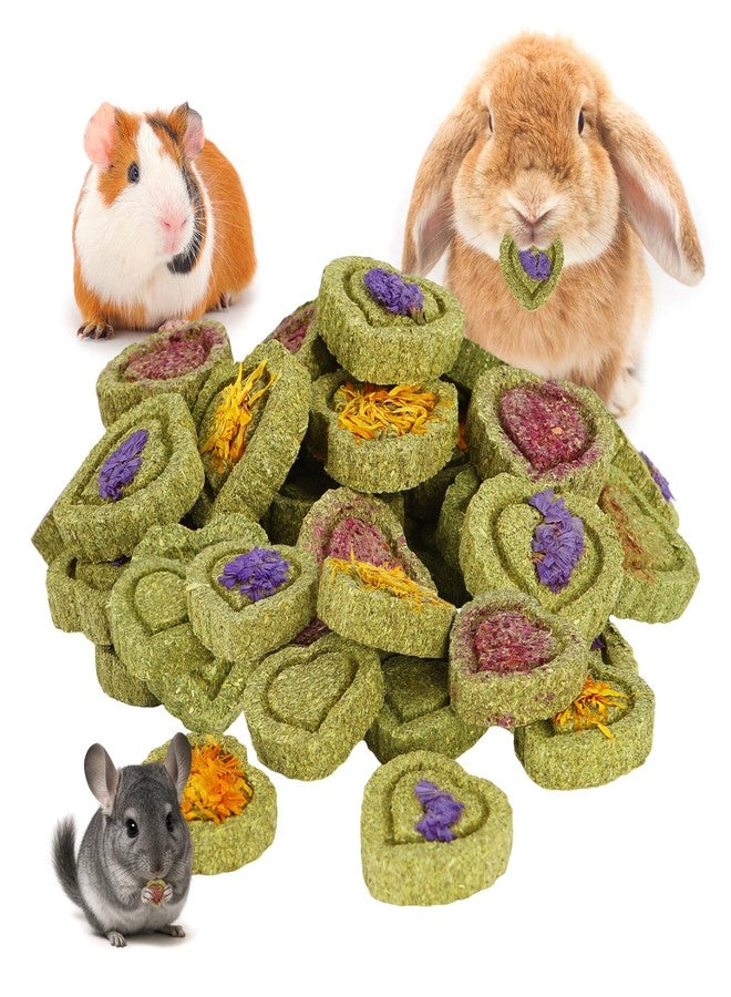 ARTKIDA 40PCS Timothy Hay Treats Bunny Rabbit Toys for Boredom, Handmade Guinea Pig Chew Treats Toys, Chinchilla Chews for Teeth Small Animals Hamster Rat Gerbil - Image 1
